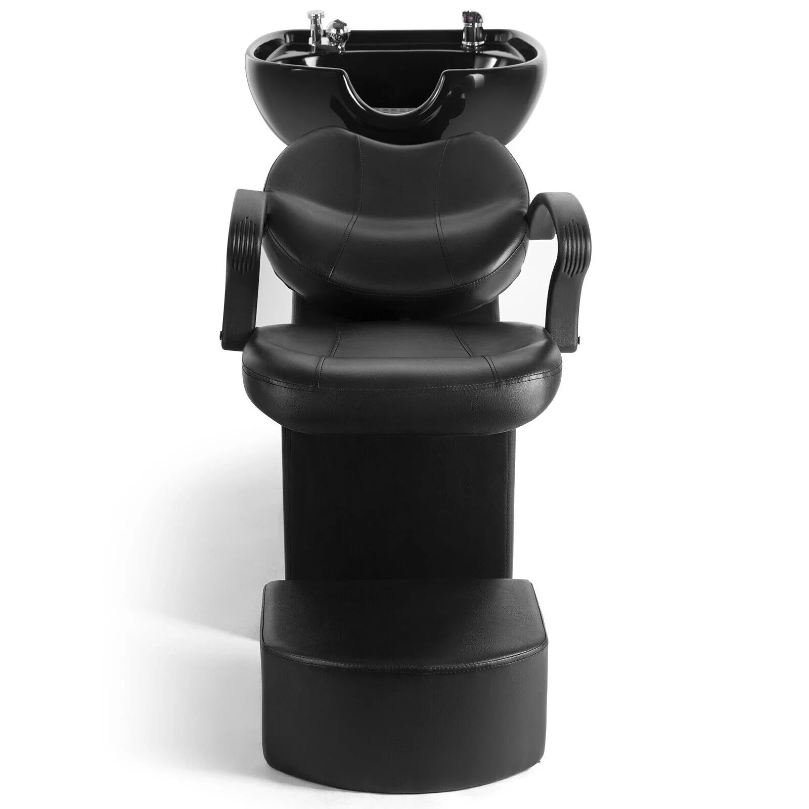 Artist hand Black Shampoo Barber Backwash Chair Salon Spa Beauty w/Ceramic Bowl,Sink, Foot Pedal