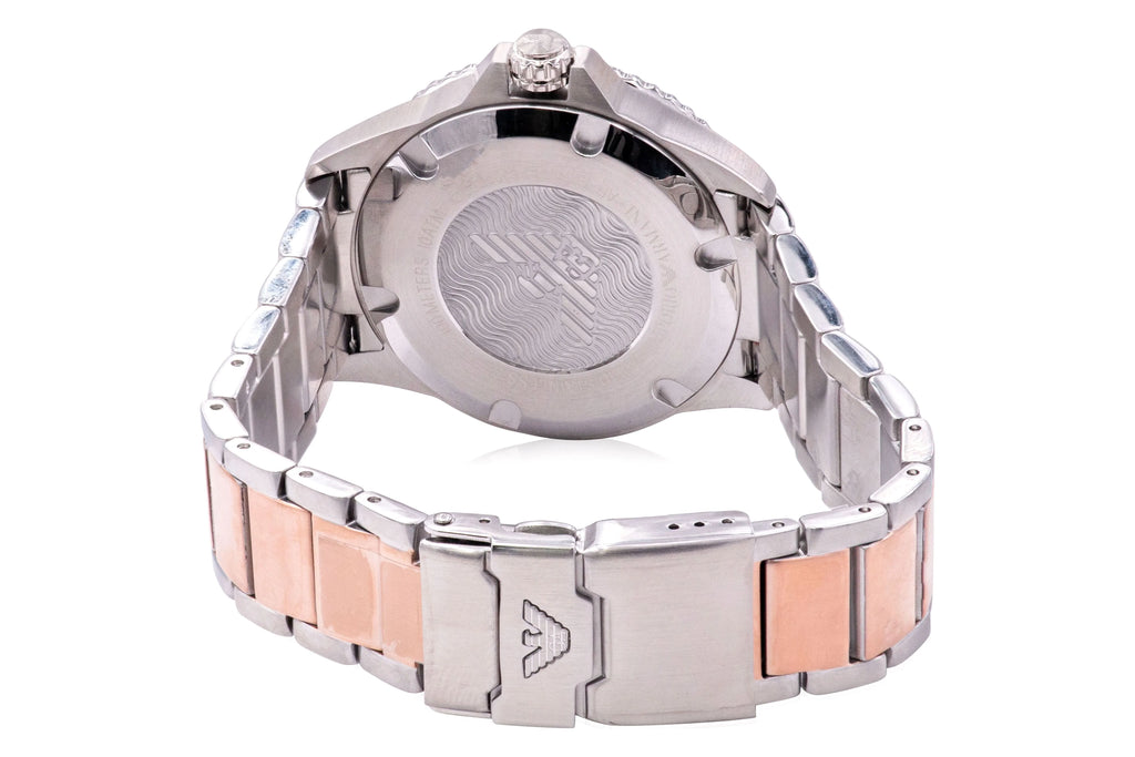 Emporio Armani 42 mm Two-Tone Watch for Mens, Stainless Steel
