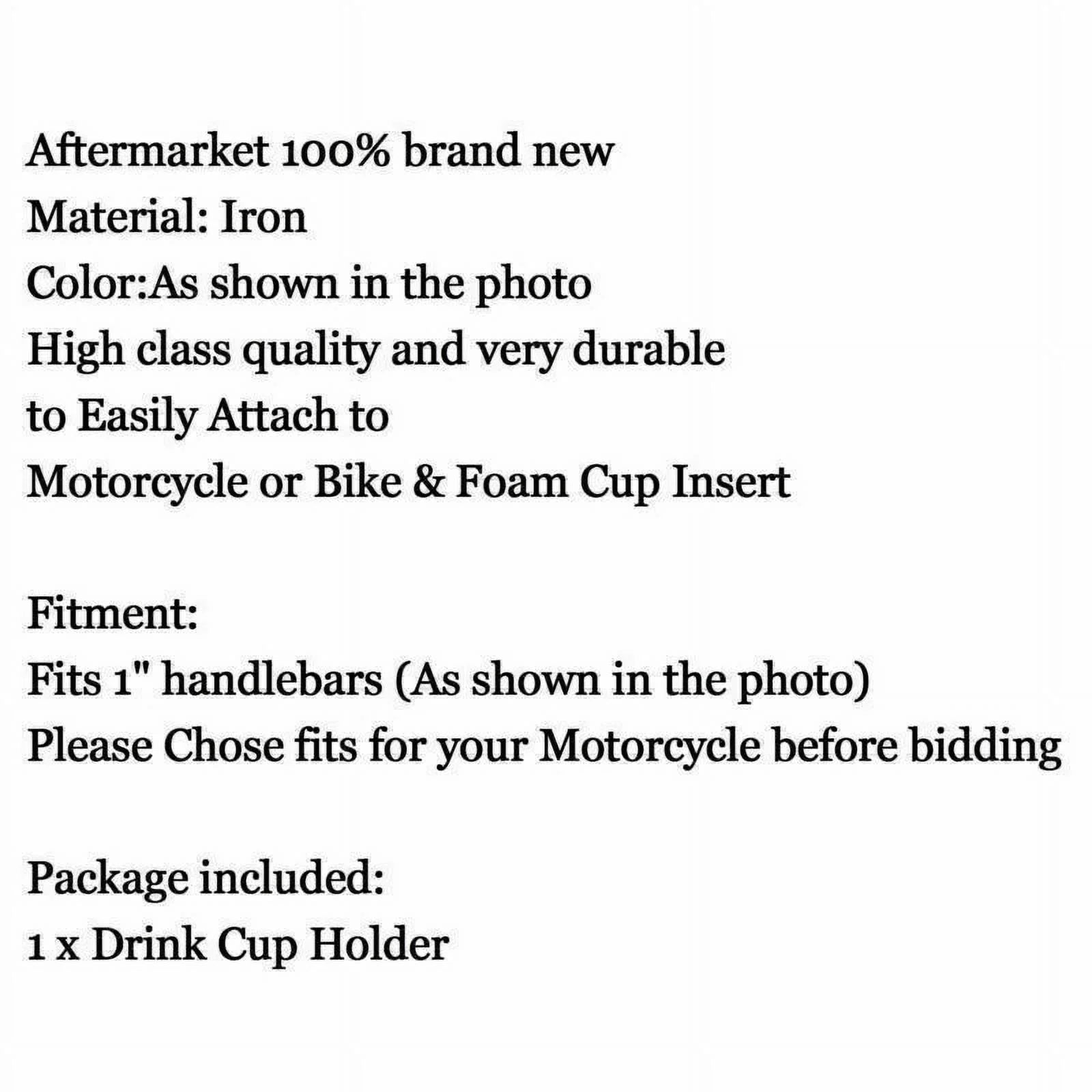 1" Handlebar Cup Holder Universal Motorcycle Metal Drink Chrome