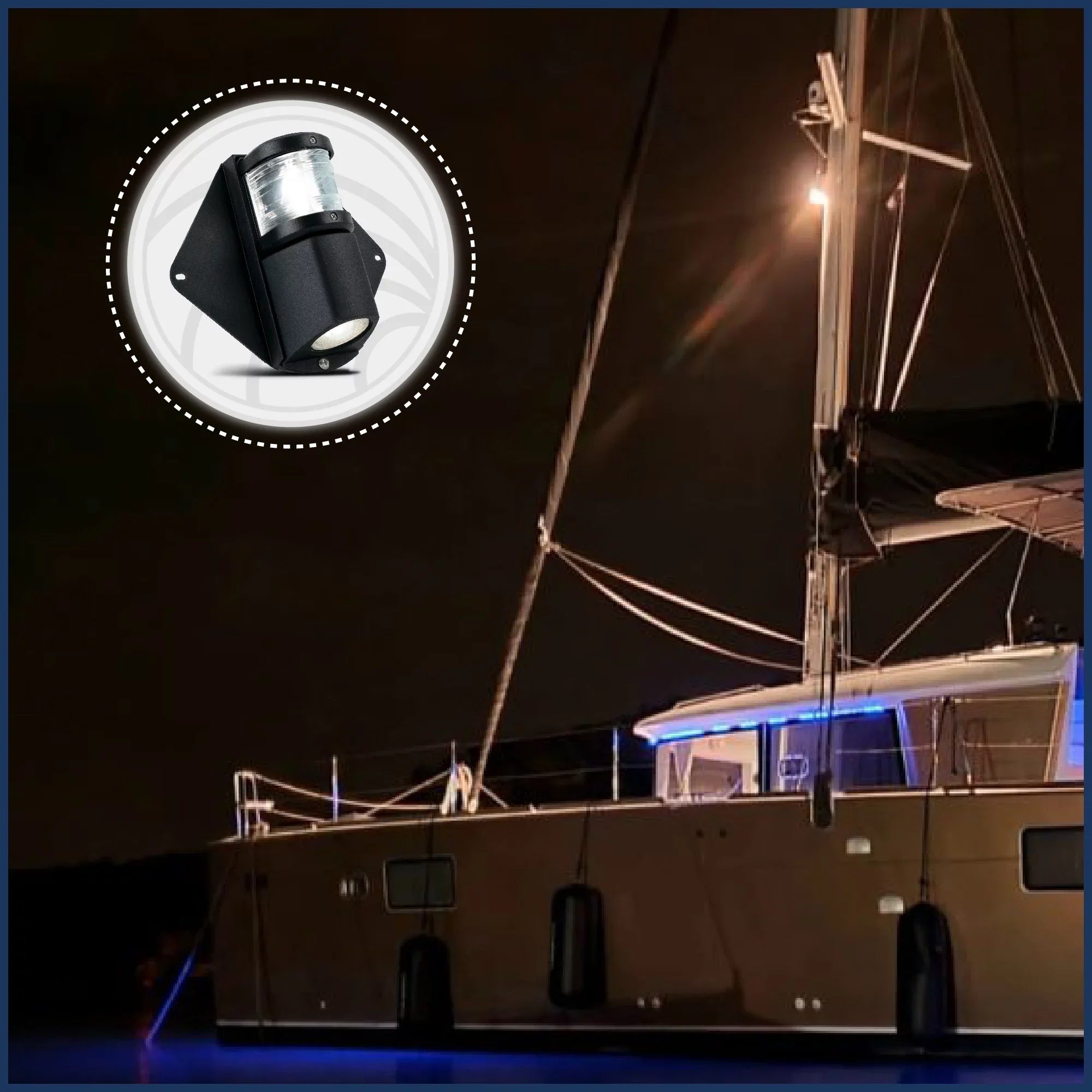 Five Oceans Combination Masthead and Deck Light, LED Masthead Deck Spreader Light, 12V, Vertical Mount for Sailboat - FO3837