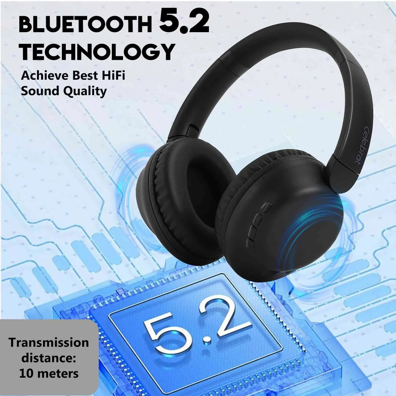 UrbanX UX991 Wireless Bluetooth Stereo Earphones High Resolution Audio Deep Bass Superior Comfort Over The Ear Headphones with Mic for Zenfone Max Pro (M1) ZB601KL/ZB602K phone Call Support
