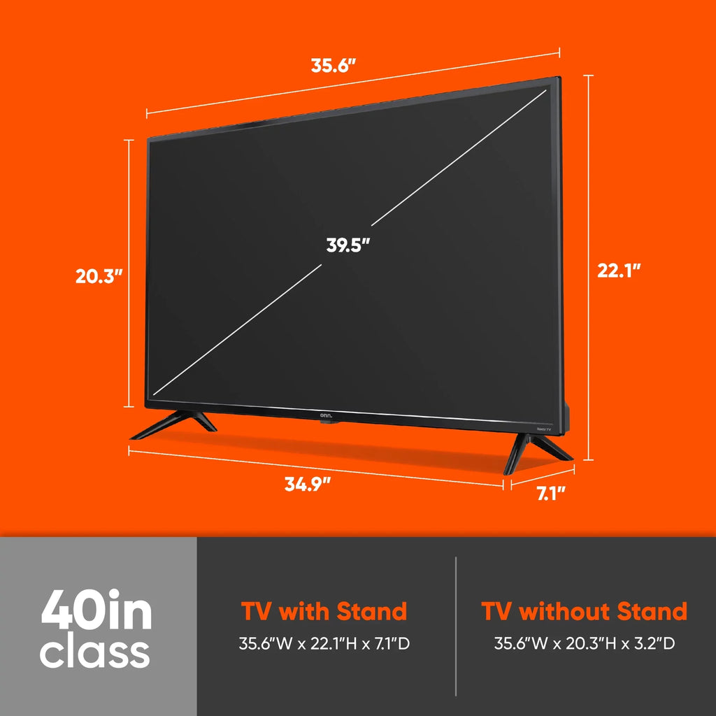 onn. 40” Class FHD (1080P) LED Roku Smart TV (100097810)
