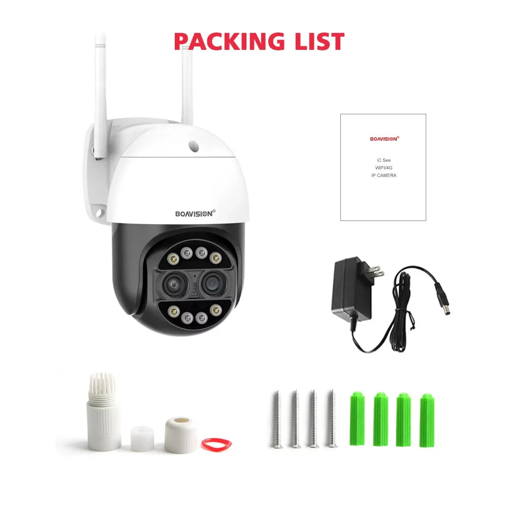 ICSee WiFi IP Camera Dual Lens HD Wireless Outdoor CCTV PTZ Home Security Camera