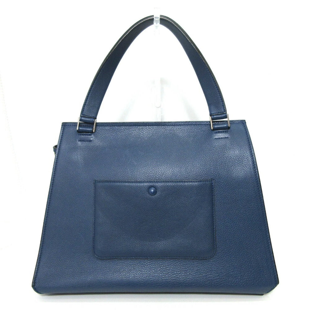 Pre-Owned Celine Bag Edge Medium Handbag Blue Tote One Handle Ladies Calf Leather (Good)