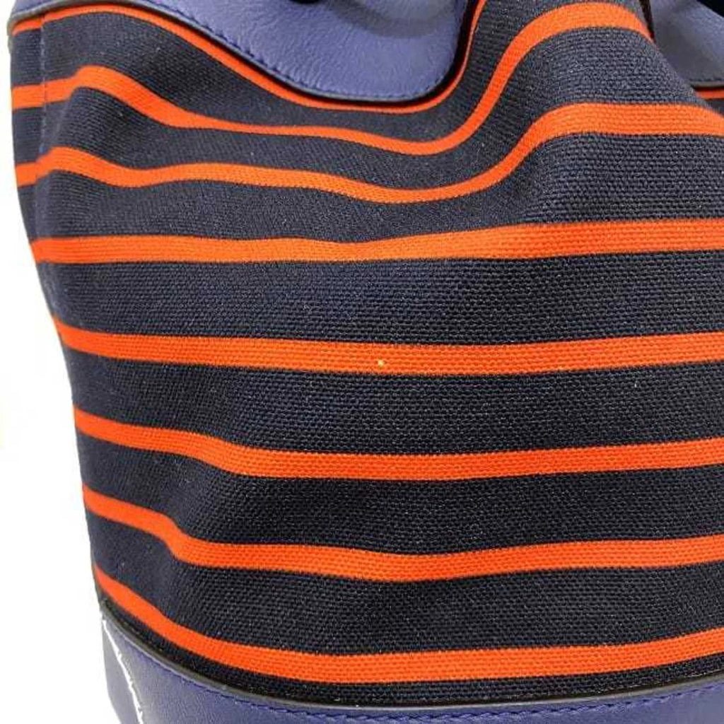 Pre-Owned Loewe Midnight Shoulder Bag Navy Black Orange Bordeaux 327.35.R99 Canvas Calf Leather Ladies (Good)