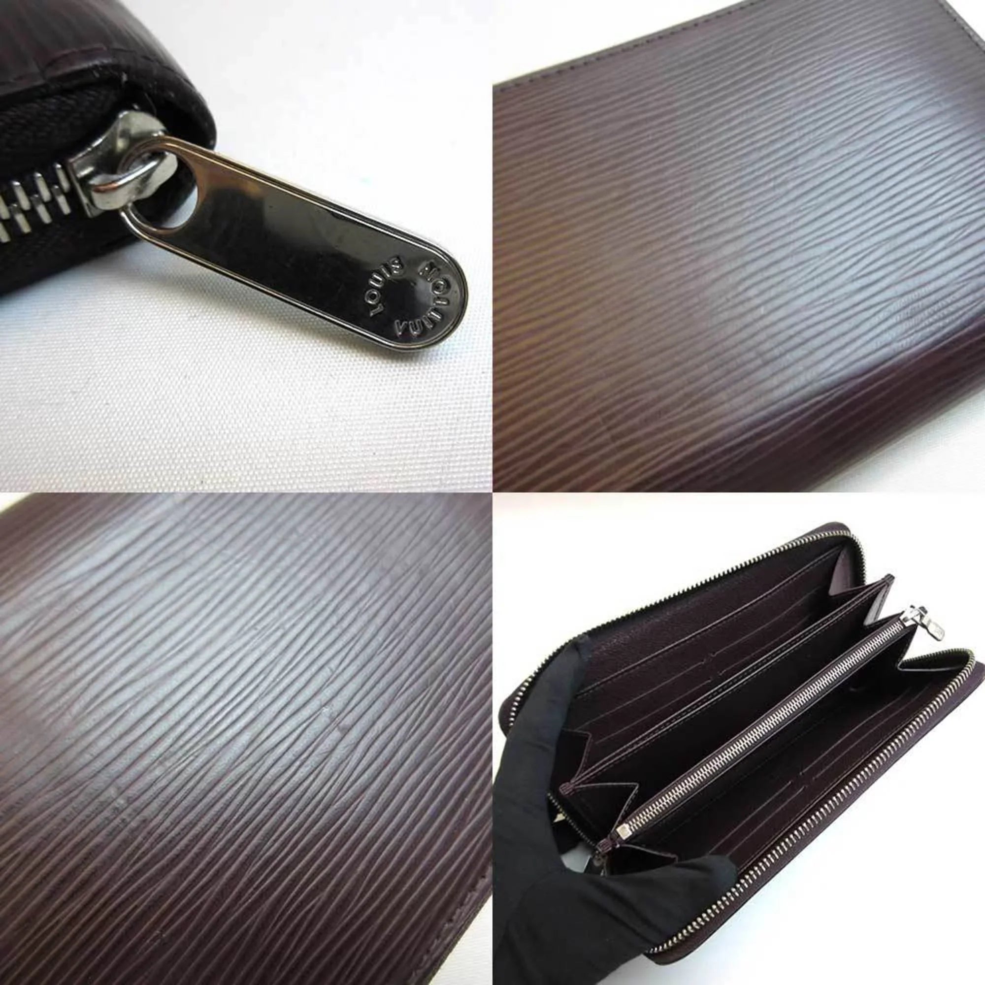 Pre-Owned Louis Vuitton Zippy Wallet Brown Purse Round Epi M60434 (Good)