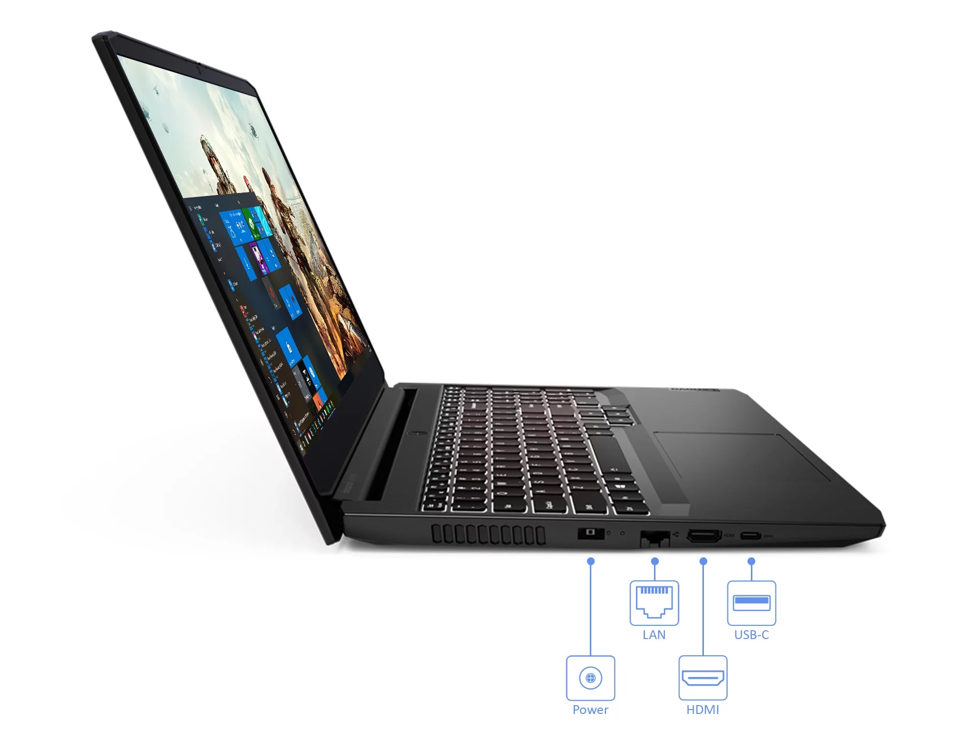 IdeaPad 3 Gaming Mobile pc 15.6" 120Hz FHD Display, Ryzen 5 5600H Upto 4.2GHz, 8GB RAM, 512GB NVMe SSD, NVIDIA GeForce RTX 3050, HDMI, Wi-Fi, Bluetooth, Windows 10 Home (82K20013US)