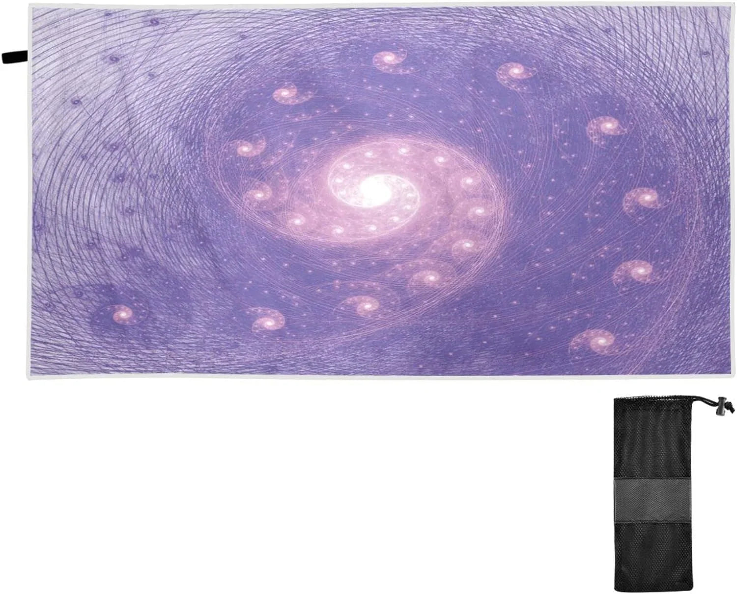 Bestwell Purple Whirlpool Beach Towel Oversized Towel Blanket, Thin Lightweight Microfiber Sand Free Quick Dry Towel, 30”X60” Multipurpose Pool Bath Yoga Swim Shower Towel