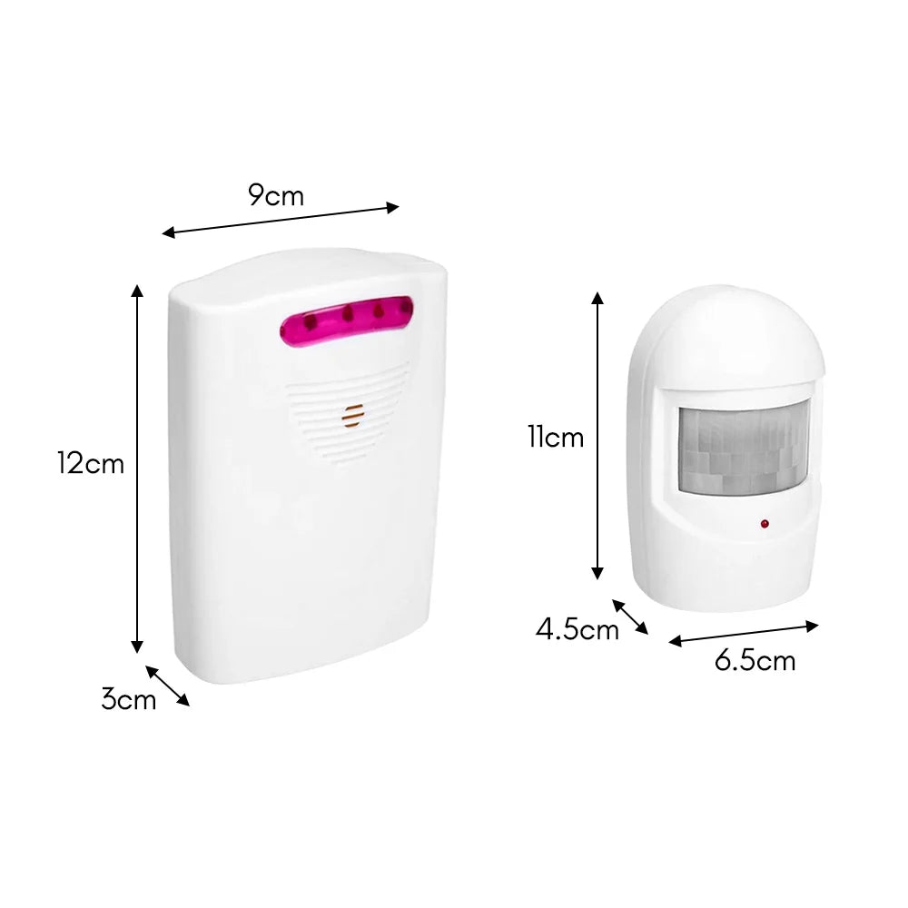 Andoer Multifunctional Wireless Driveway Alarm IR Motion Sensor Alarm Doorbell 1 Receiver 2 Transmitters for Home Outdoor Use