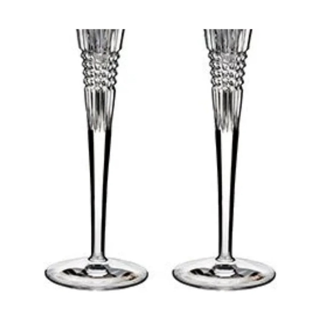 Fluid Lismore Diamond Block Letter Monogram Toasting Flutes Set of 2