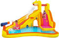 Funormous Baby Shark Bounce House with Slide Wet or Dry, Pink Fong Inflatable Fluid Slide, Party Outdoor Curve Fluid Fun, Kids Backyard Fluid Park, Includes Fluid Sprayer, Pool & Blower