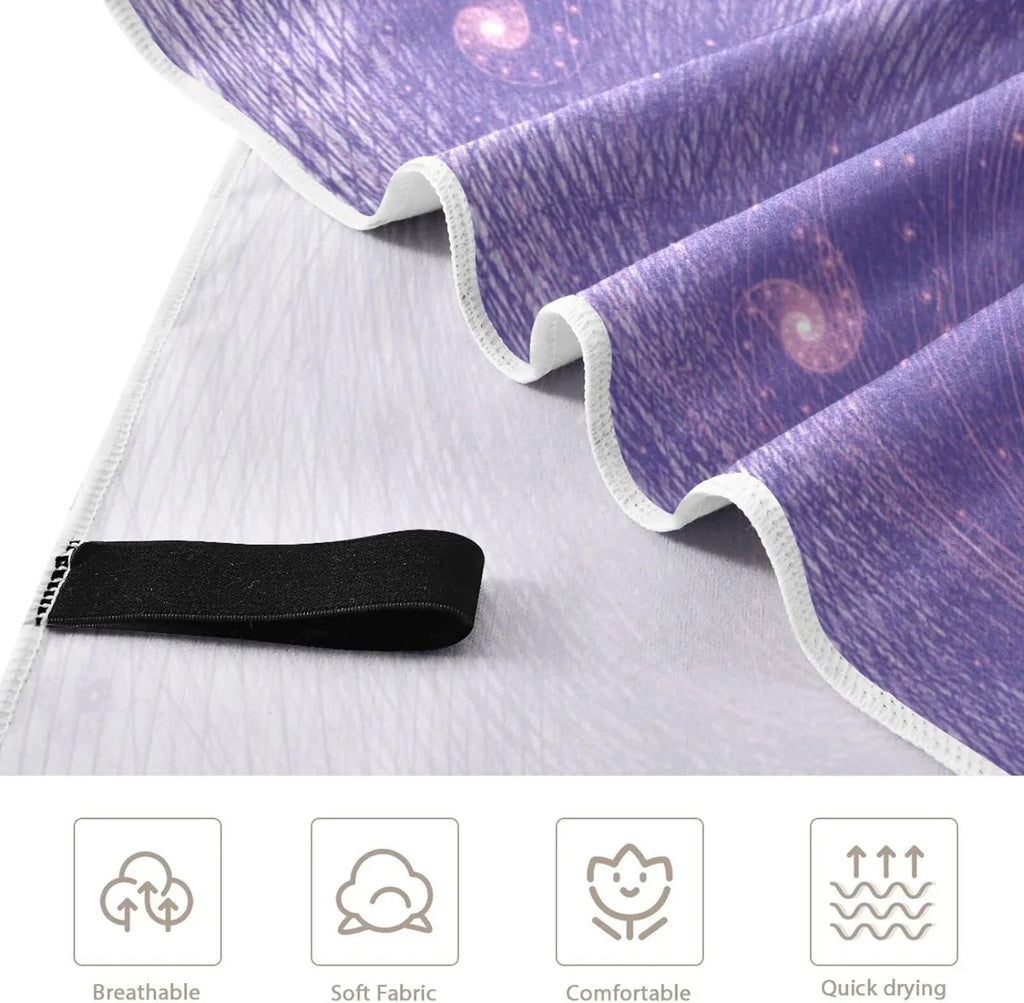 Bestwell Purple Whirlpool Beach Towel Oversized Towel Blanket, Thin Lightweight Microfiber Sand Free Quick Dry Towel, 30”X60” Multipurpose Pool Bath Yoga Swim Shower Towel