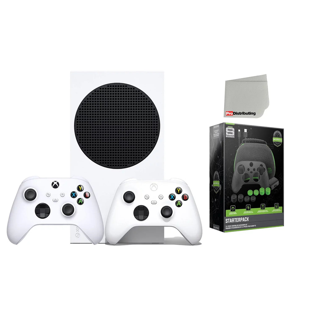 Xbox Series S 512GB Digital Console with Extra Wireless Controller - Robot White - Powerpack Battery/Charge Cable Bundle with Microfiber Cleaning Cloth