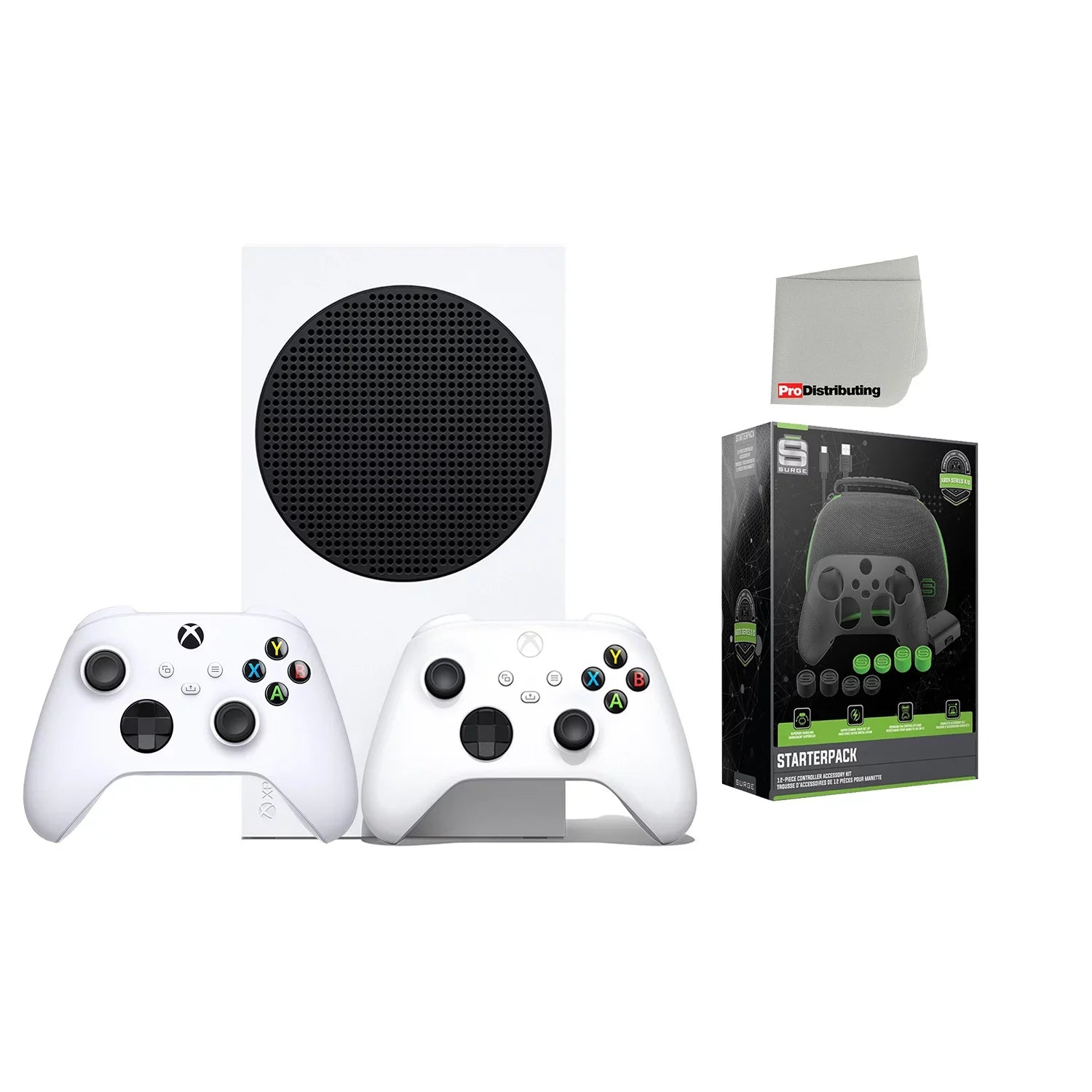Xbox Series S 512GB Digital Console with Extra Wireless Controller - Robot White - Powerpack Battery/Charge Cable Bundle with Microfiber Cleaning Cloth