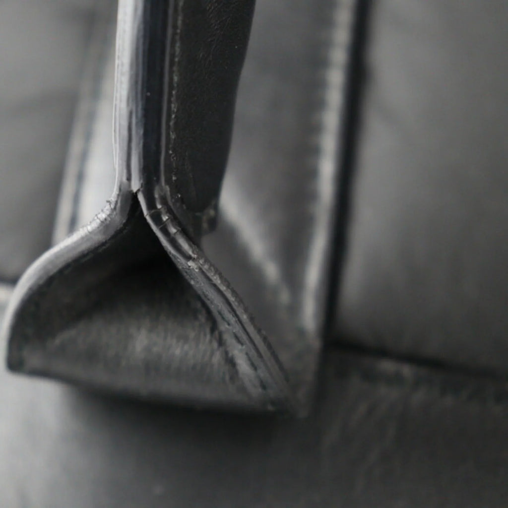 Pre-Owned BALENCIAGA Balenciaga Kabas S tote bag 363425 nylon leather black silver metal fittings (Good)