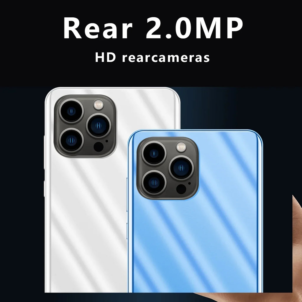 6.1-inch HD+ Ram1Gb+Rom4Gb IP13 Pro Max dual SIM 3G smartphone 2800mAh face unlock Android phone Blue