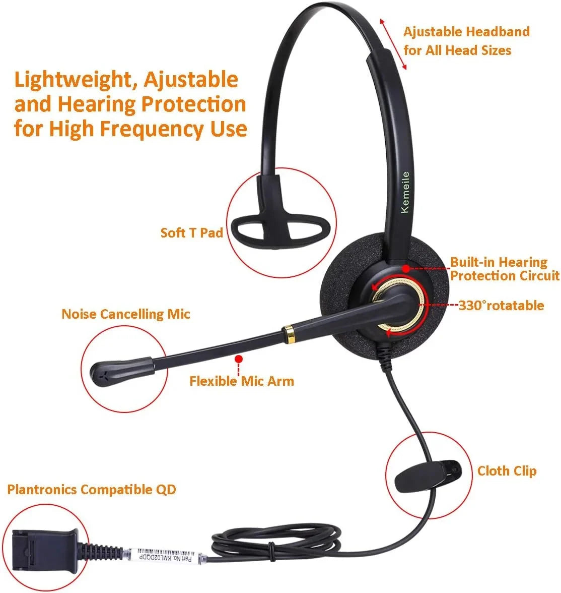 N/X KEMEILE Telephone with Noise Cancelling , Corded RJ9 Phone Compatible with Cisco CP-7821 7841
