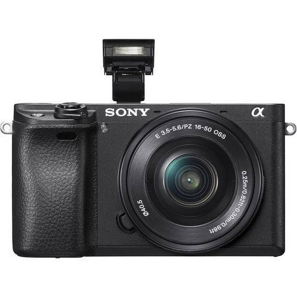 Alpha a6300 Mirrorless Camera W/ 16-50mm Lens Black ILCE6300L/B W/ Soft Bag, Zhiyun-Tech WEEBILL Stabilizer, 2x Extra Batteries, Rode Mic, 2x 64GB Cards, 4K Monitor , Plus Essential Accessories