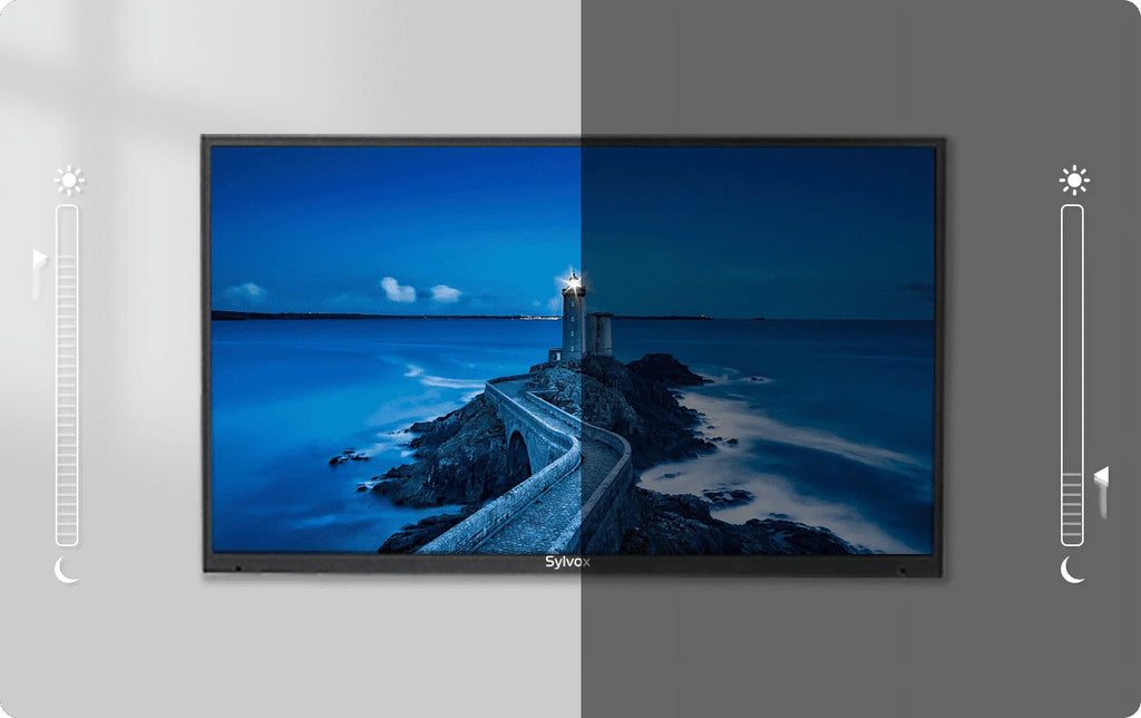 Restored SYLVOX Outdoor TV, 55" Full Sun Outdoor Smart TV, 2000nits 4K UHD High Brightness, IP55 Liquid Outside Television Built-in APP, Support WiFi Bluetooth Pool Series (Refurbished)
