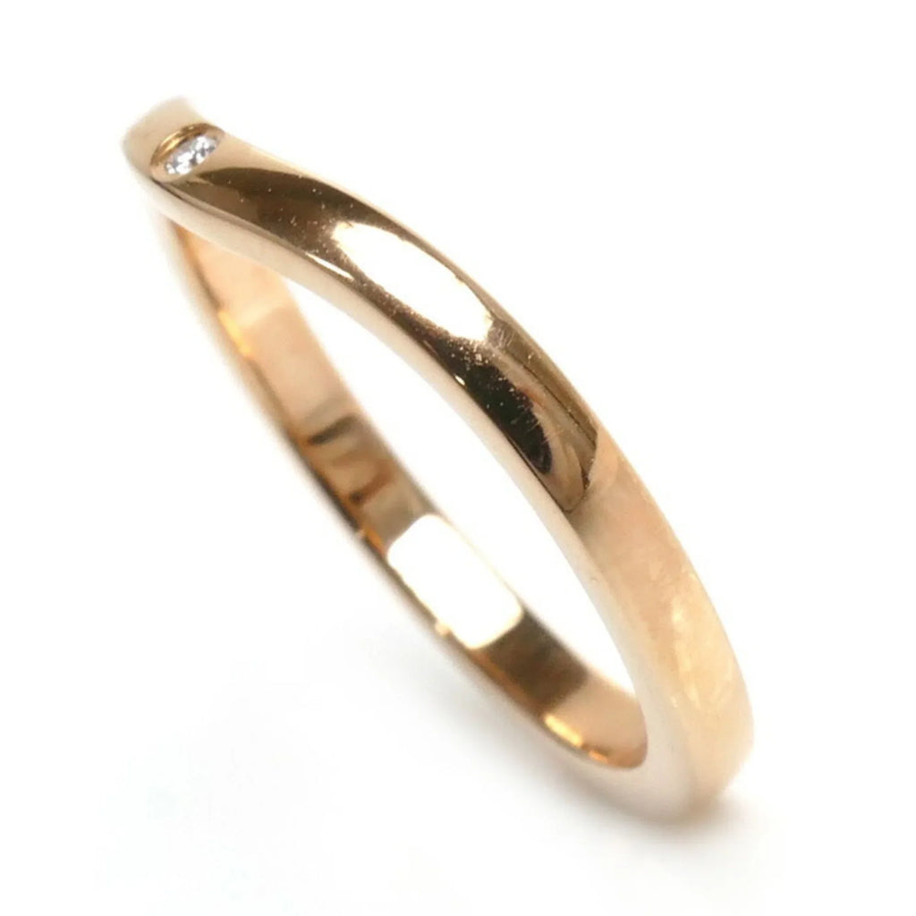 Pre-Owned CARTIER K18PG Pink Gold Ballerina Curve Wedding 3PD Ring B4098649 Diamond Size 9 49 2.4g Women's (Good)
