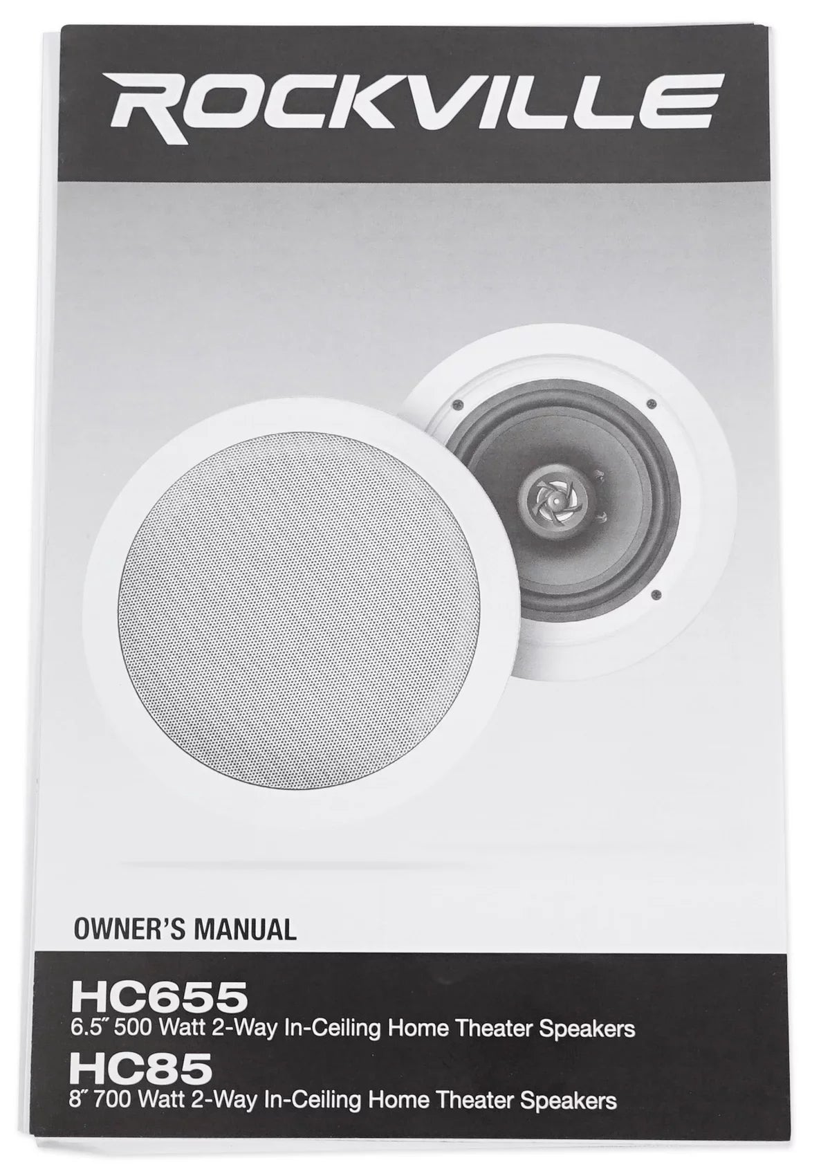 Rockville 4-Room Home Ceiling Speaker System w/ (8) 8" Speakers+4-Zone Receiver