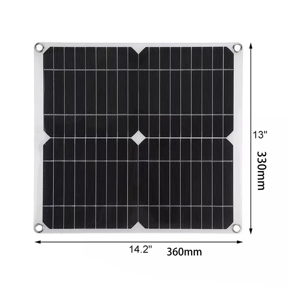 Nebublu 18V 25W Monocrystalline Solar Panel Kit with 12/24V 100A PWM Solar Controller, Dual USB Cellphone Recharger, Liquid Charging Plate for RV Marine