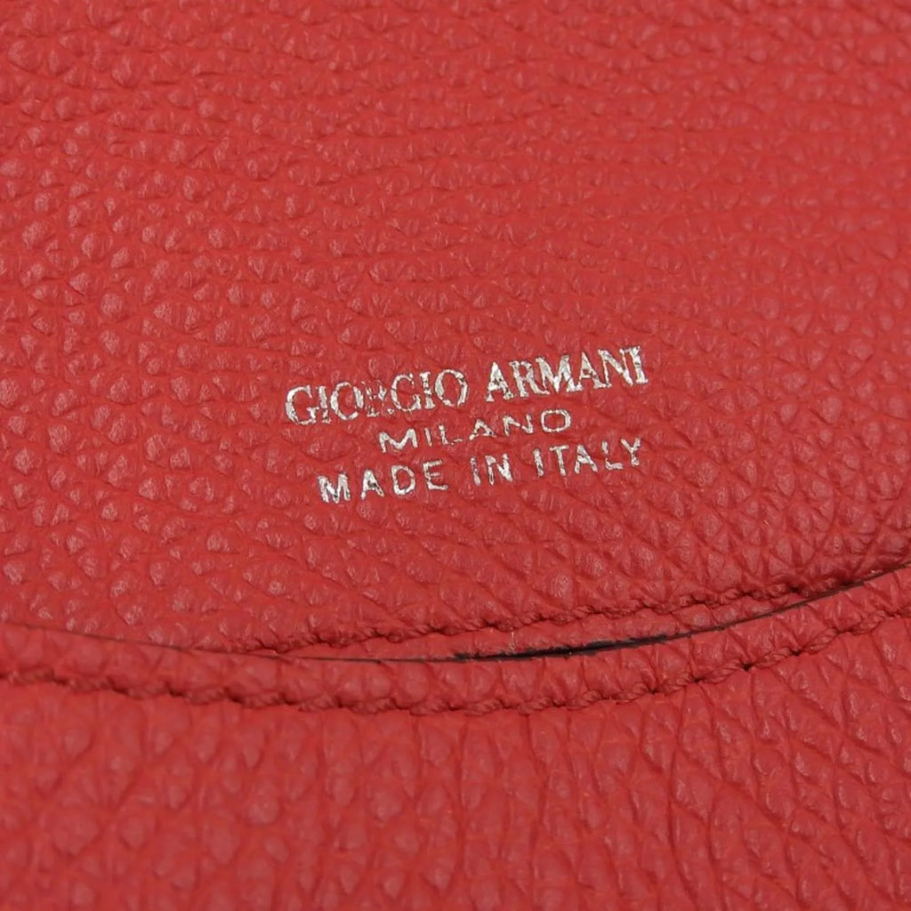 Pre-Owned Giorgio Armani One Shoulder Bag Leather Red (Like New)