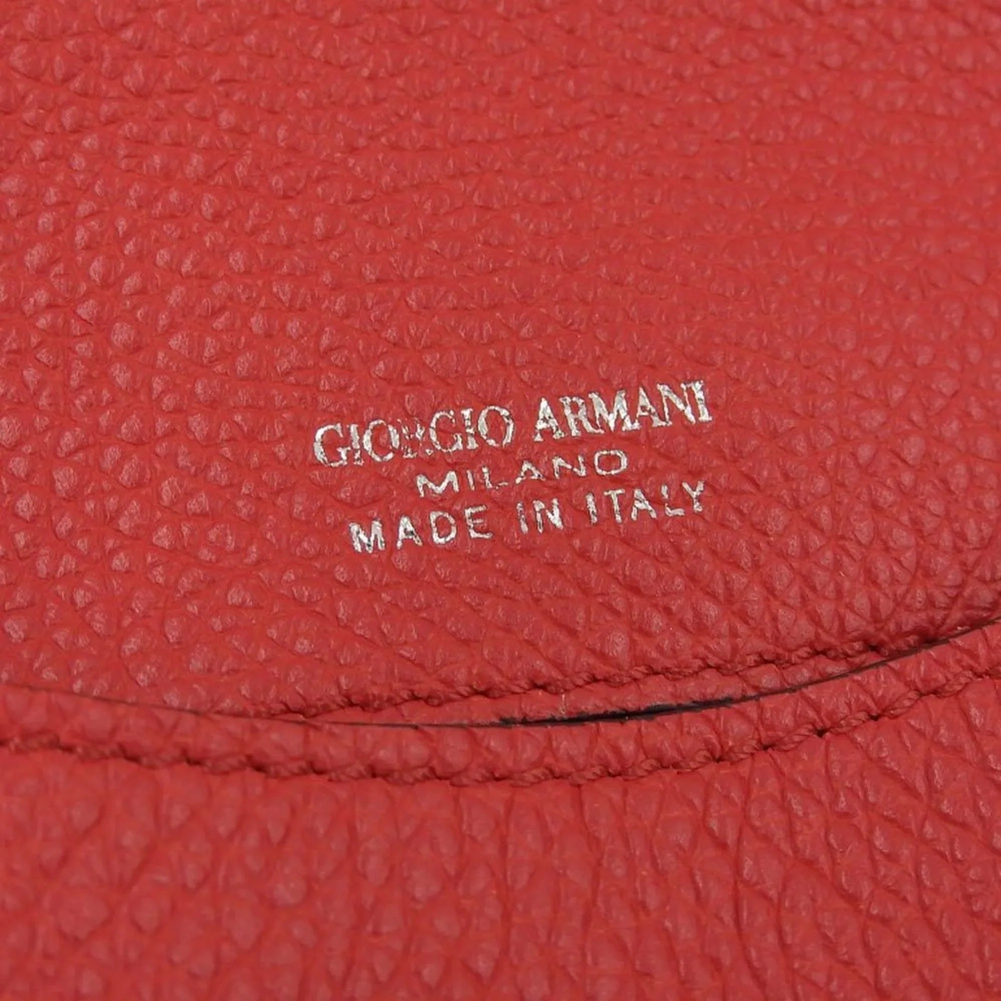 Pre-Owned Giorgio Armani One Shoulder Bag Leather Red (Like New)