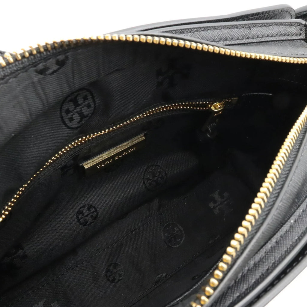 Pre-Owned TORY BURCH Tory Burch Handbag Shoulder Bag Leather Black (Like New)