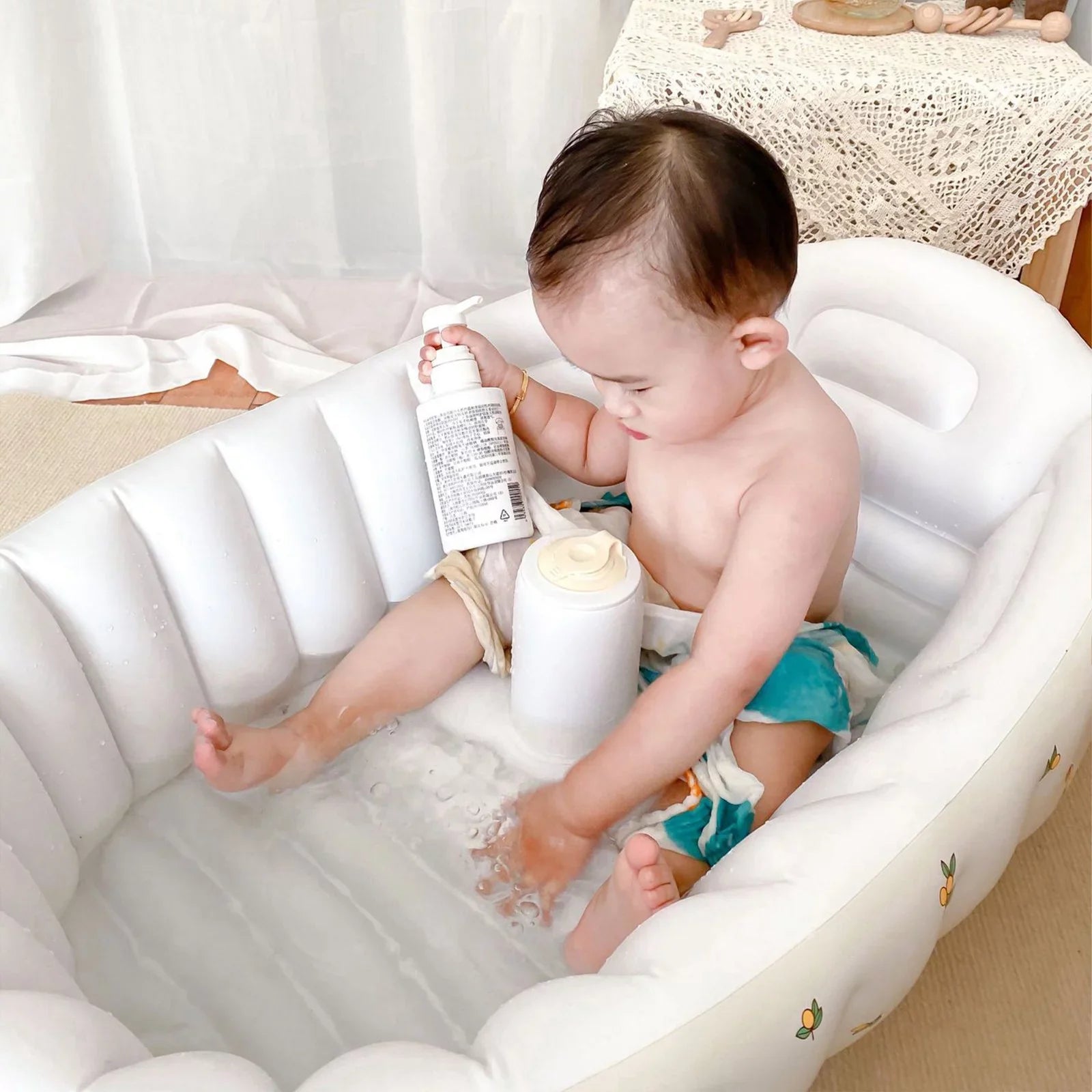 Portable Baby Inflatable Swimming Pool Bathroom Newborn Bath Foldable Baby Bath Tub