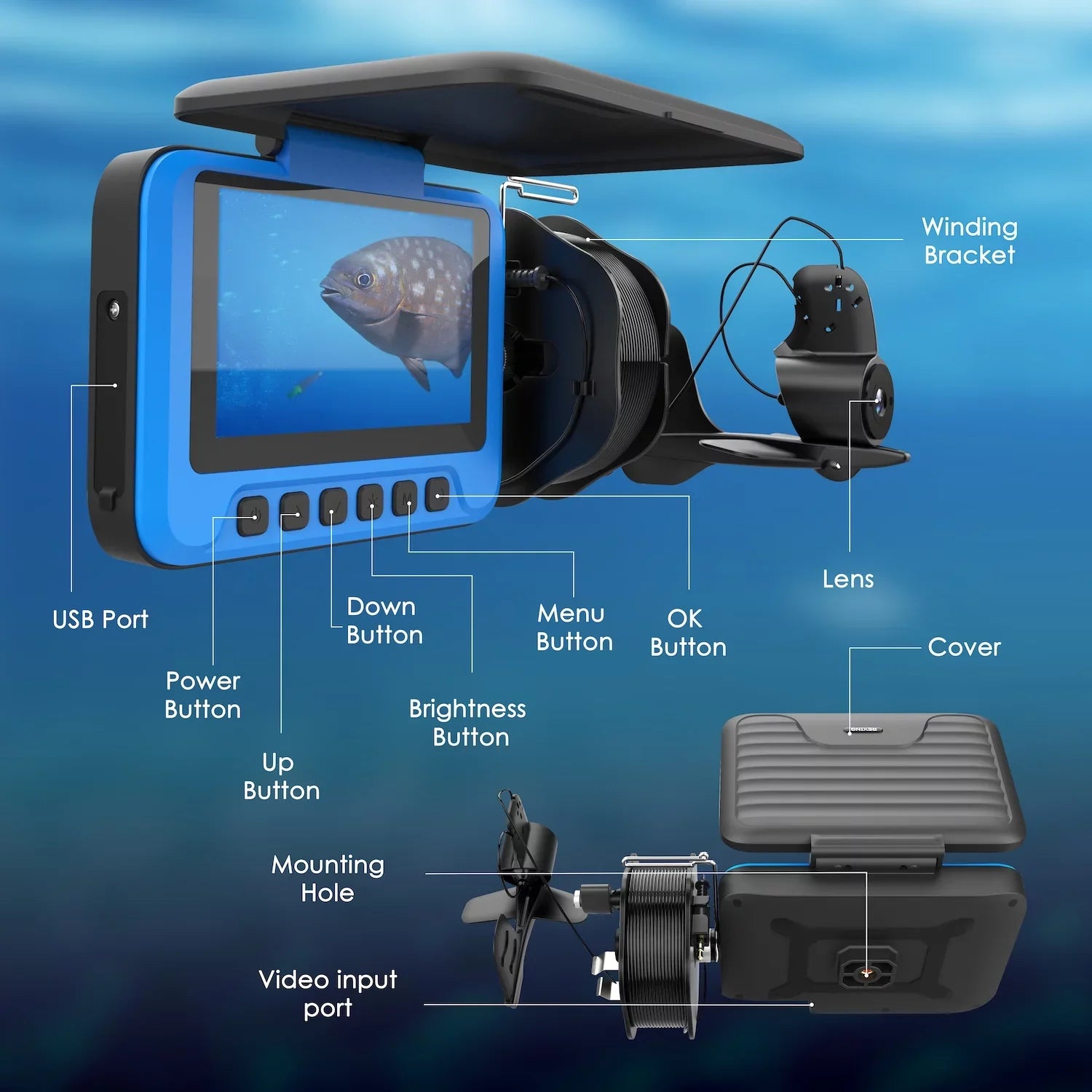 Rexing FC1 Fluid Fishing Camera w/ Winding Spool