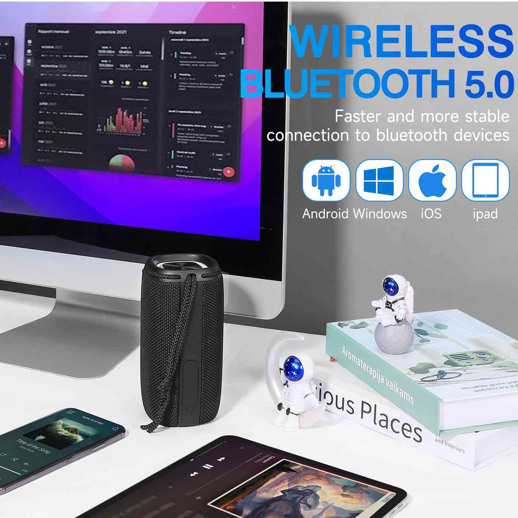 UrbanX X808 Bluetooth Speaker, IPX5 Liquid Speakers 360° HD Surround Sound with Punchy Bass, True Wireless Pairing, BT5.3, Portable Speaker for G7 One - Black