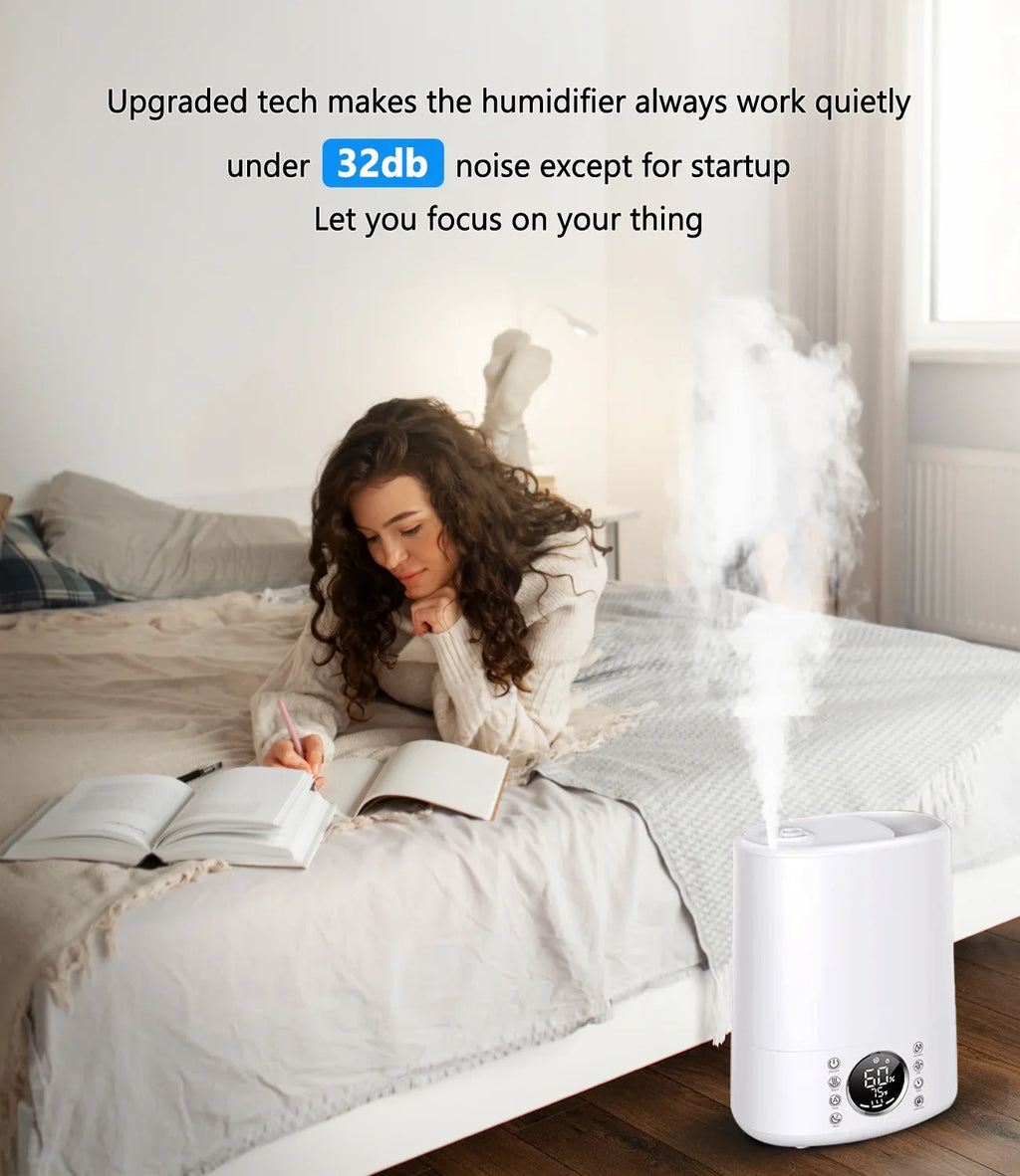 Maxfavor Humidifiers for Room Warm and Cool Mist with Customized Humidity 861 sq ft. 6L Vaporizer and Humidifiers for Bedroom Remote