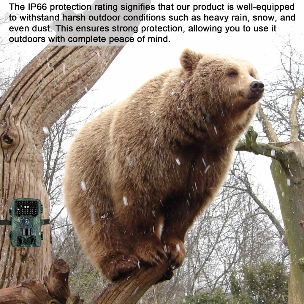 Trail Camera Wifi 4K 48MP Ultra High Definition Game Cameras with Night Vision Motion Activated 120°Wide Camera Lens IP66 Liquid Cameras That Send Pictures to Phone(64GB Memory Card)