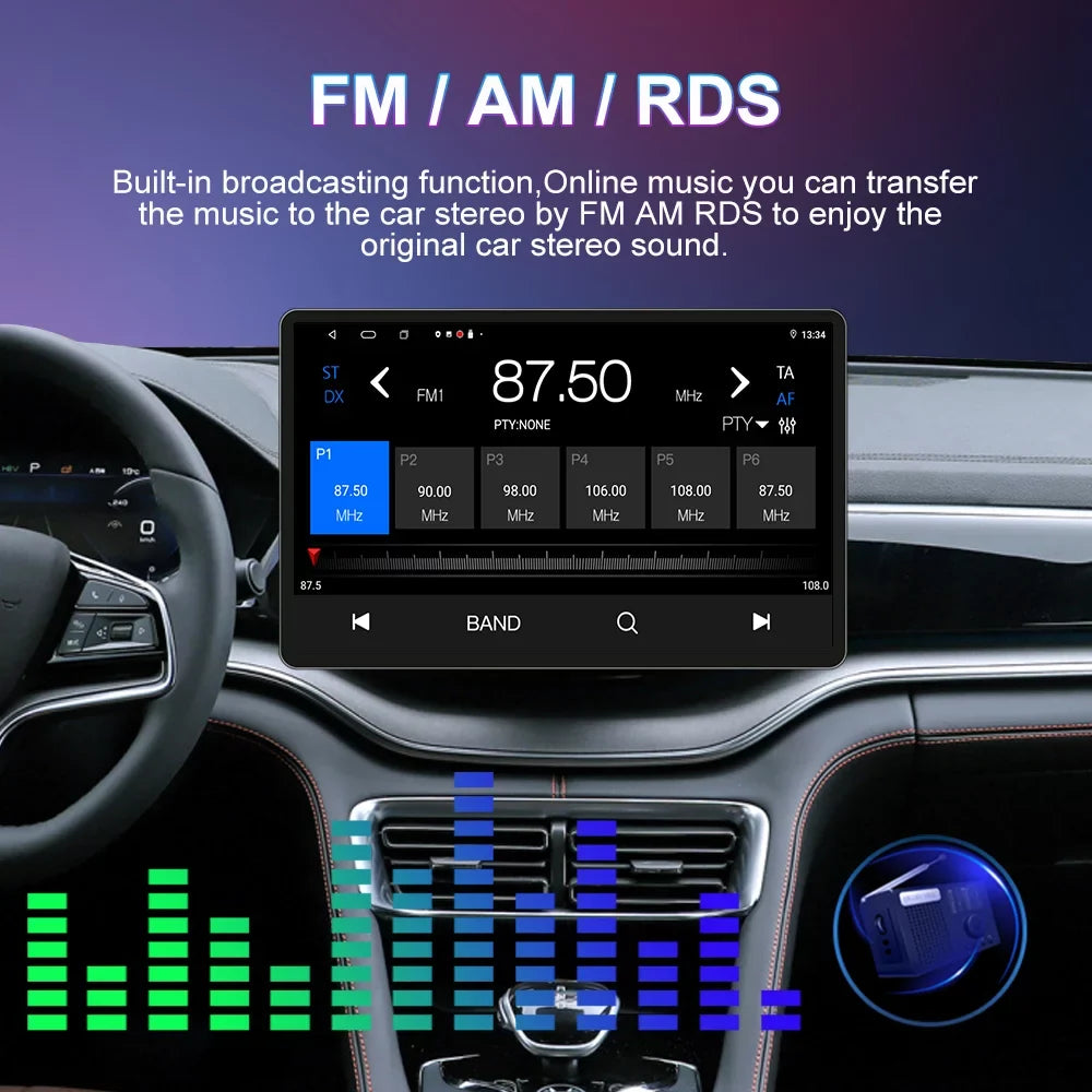 13.3" Android 12 Car Radio Stereo for GMC Yukon Chevrolet Chevy Tahoe Suburban 2007-2012 with CarPlay Android Auto Built in