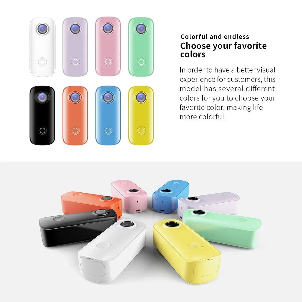 SJCAM C100 Mini Action Camera 1080P/30fps Digital Video Camera 30M Fluid Magnetic Body Built-in Battery WiFi Connection APP Sharing with Fluid Case Back Clip Lanyard