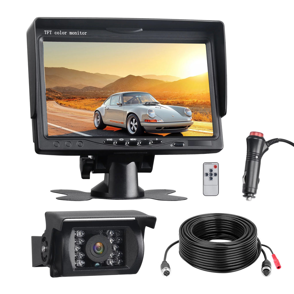 Toguard Reversing Camera Kit, 7'' Car Backup Camera with IR Night Vision for Cars Trucks Van Large Vehicles