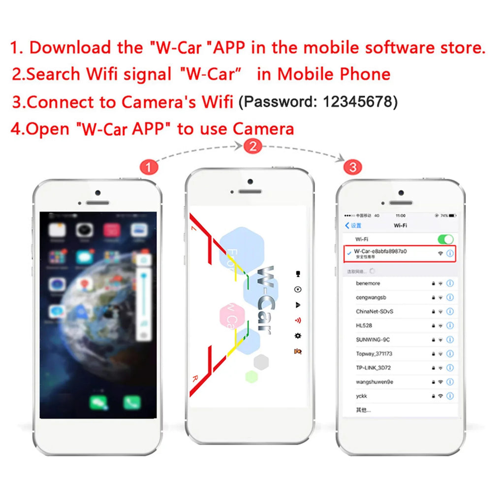 Carevas Car Rear View Truck Bus ~36V Automobile Reverse HD Night Vision Backup , IP67 Liquid Wireless Reversing Monitor