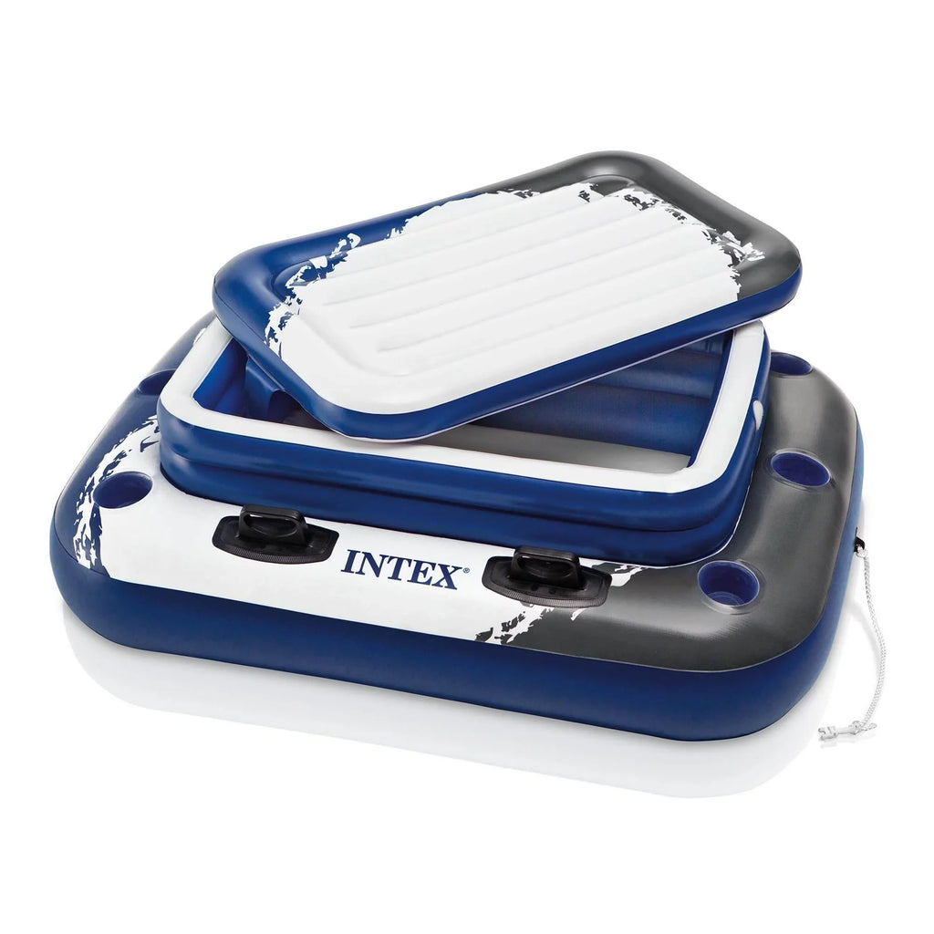 Intex River Run Connect Lounge Inflatable Floating Liquid Tube (6 Pack) & Cooler