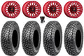 Fuel Rincon Bdlk 15" Wheels Red 32" RAZR XT Tires Kawasaki Teryx Mule