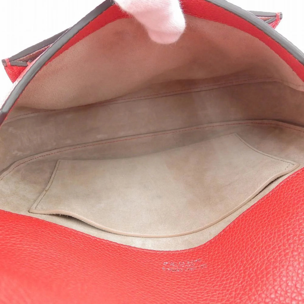 Pre-Owned Giorgio Armani One Shoulder Bag Leather Red (Like New)