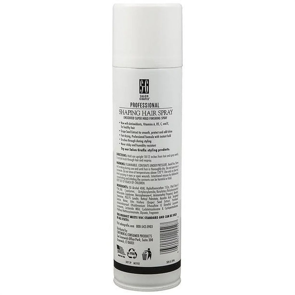 Salon Grafix Shaping Hair Spray Super Hold Unscented,10 oz (Pack of 6)