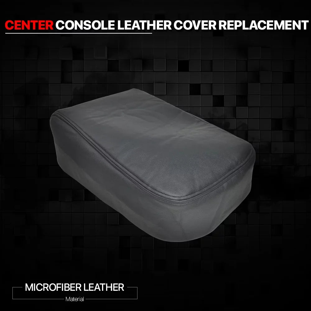 Black Center Console Arm Rest Lid Leather Cover Kit for 07-14 Silverado/Sierra Fits select: 2007-2014 CHEVROLET SILVERADO, 2007-2014 CHEVROLET TAHOE