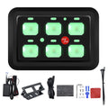 Geloo 6 Gang Switch Panel Toggle Switch Pod Multi-Function Offroad Switch Box Blue LED Switch Panel Circuit Control Relay System for Car Truck UTV ATV