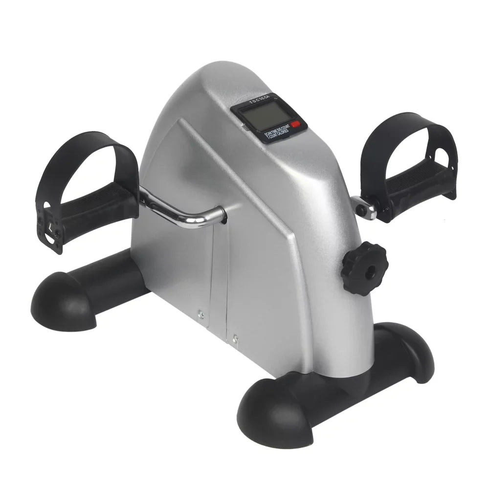Ktaxon Portable Mini Bike Desk Exercise, Home Office Mini Peddle Bike with LCD Display 220 lb Maximum Weight (Silver)