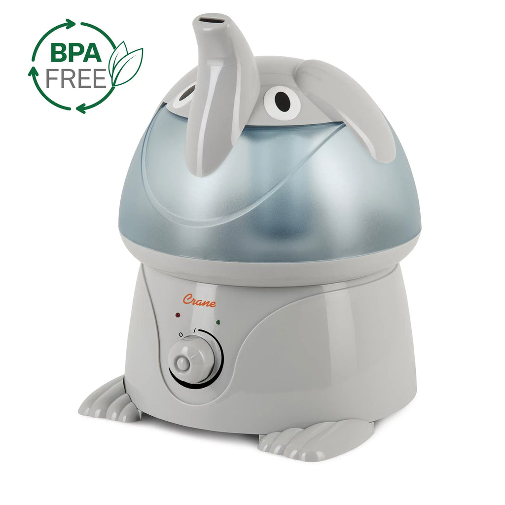 Crane Adorable Ultrasonic Cool Mist Humidifier, Elephant, 1 Gallon, EE-3186-1PK