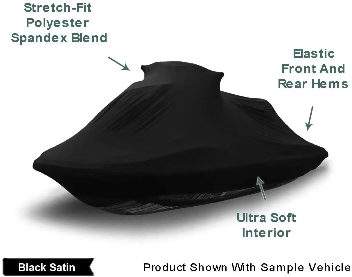 Indoor Jet Ski Cover for SEA DOO GTI 2006-2007 - Black Satin - Ultra Soft & Stretchy - Protects from Dust & Dings Inside! Includes Storage Bag - Indoor ONLY