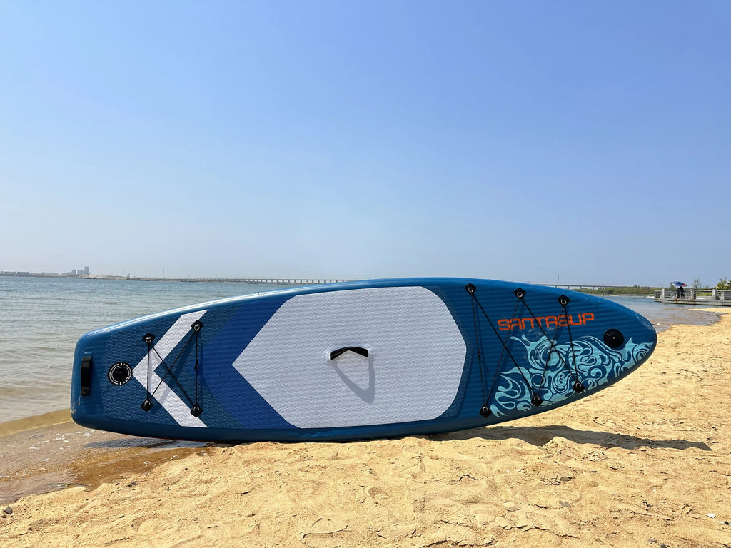 Inflatable Stand Up Paddle Board 9.9'x33"x5" With Premium SUP Accessories & Backpack, Wide Stance, Bottom Fin for Paddling, Paddle, Leash, Surf Control, Non-Slip Deck for Youth & Adult