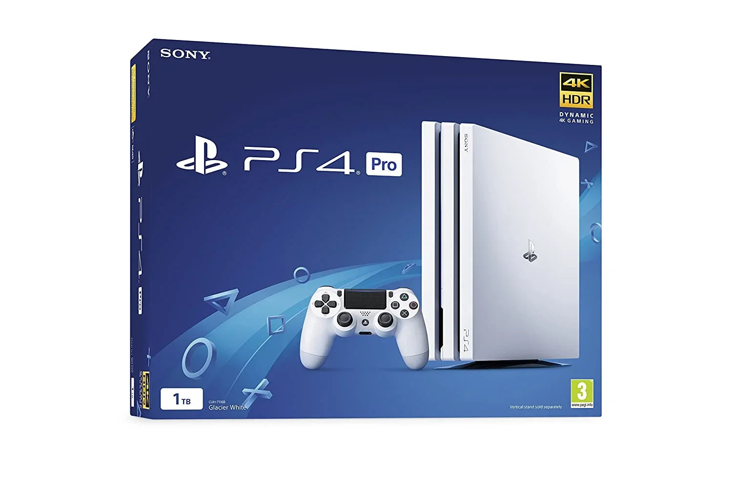 PlayStation 4 Pro 1TB White Gaming Console With 2 Controller + G9 Earbuds With Microphone BOLT AXTION Bundle Second-hand