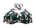 Victoria's Secret Swim Bombshell Push Up Bikini Top Blue Floral Palm Cup Size 32A NWT